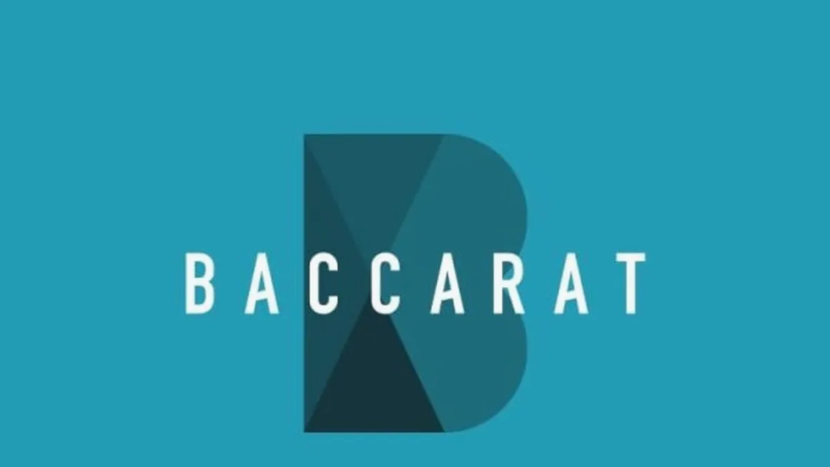 Isang digital na representasyon ng Baccarat table game na may malinis at modernong disenyo.